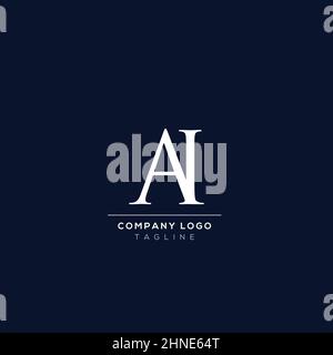 Creative minimal letter AI logo template. Stock Vector