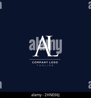 Creative minimal letter AL logo template. Stock Vector