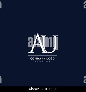 Creative minimal letter AU logo template. Stock Vector