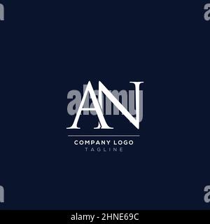 Creative minimal letter AN logo template. Stock Vector