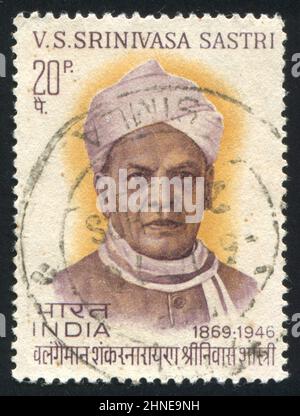 INDIA - CIRCA 1970: stamp printed by India, shows Srinivasa Sastri, circa 1970 Stock Photo