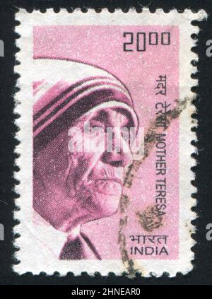 INDIA - CIRCA 1983: stamp printed by India, shows Mother Teresa, circa 1983 Stock Photo