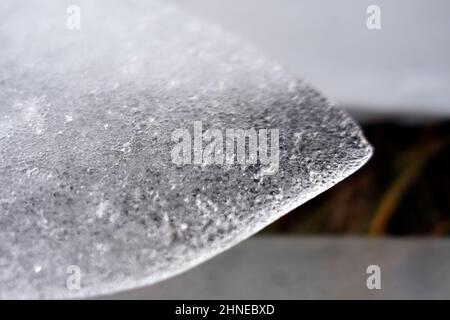 Shallow depth of field picture of ice in extreme closeup Stock Photo