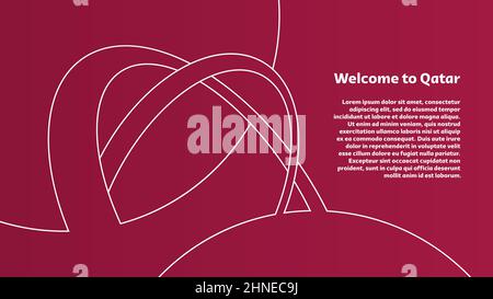 Welcome to Qatar background. Vector illustration of abstract line Qatar Arch for your brochure, banner, flyer or poster design Stock Vector
