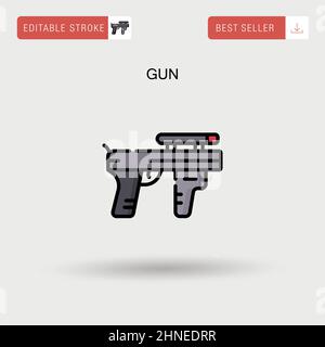 Gun Simple vector icon. Stock Vector