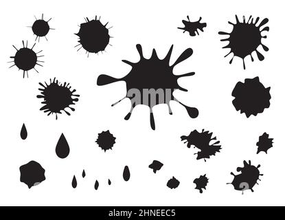 set of vector black blots Stock Vector