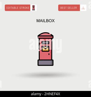 Mailbox Simple vector icon. Stock Vector