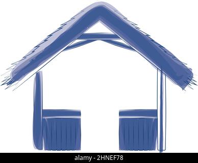 Isolated textured colored manger icon Vector Stock Vector