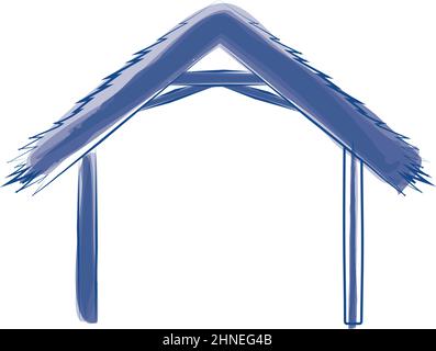 Isolated textured colored manger icon Vector Stock Vector