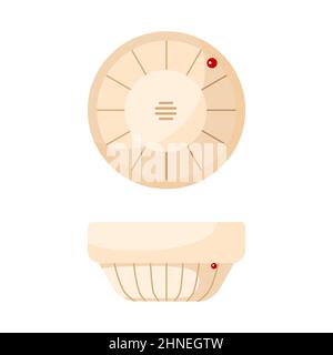 Fire detecting sensor icon isolated on white background. Smoke sensor in flat style. Vector illustration Stock Vector