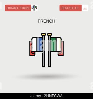 French Simple vector icon. Stock Vector