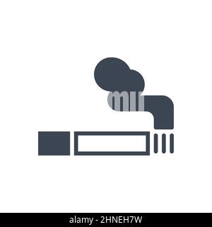 Cigarette related vector glyph icon Stock Vector