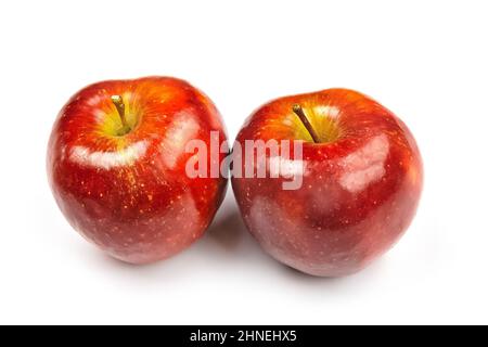 two red apples isolated on a white background Stock Photo