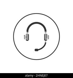 Headset related vector glyph icon. Stock Vector