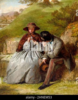 The Lovers by William Powell Frith  (1819-1909), oil on board, 1855 Stock Photo