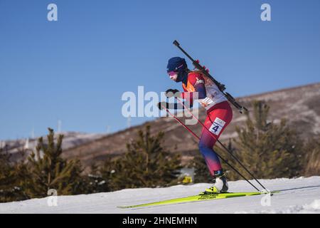 Ida Lien of, Norway. , . competes in women's 15 km individual during ...