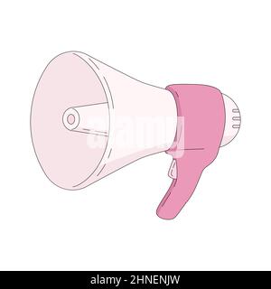 Megaphone in cartoon style. Vector illustration isolated on white background. Symbol of loudspeaker Stock Vector