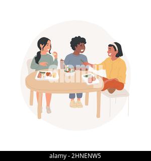 Illustration of Kids in a Canteen Buying and Eating Lunch Stock Vector  Image & Art - Alamy