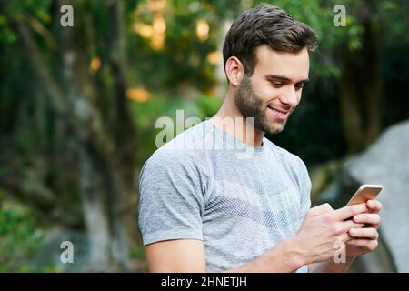He never feels alone when he's connected Stock Photo