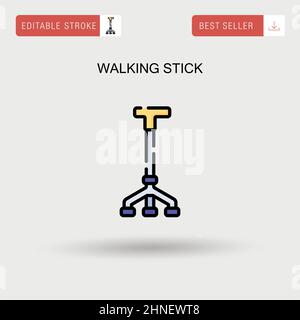 Walking stick Simple vector icon. Stock Vector