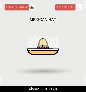 Mexican hat Simple vector icon. Stock Vector