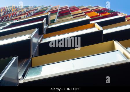 Melbourne, Victoria, Australia -  A'Beckett Tower apartment building and Aurora Melbourne Central tower by Elenberg Fraser Stock Photo