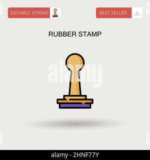 Rubber stamp Simple vector icon. Stock Vector