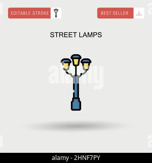 Street lamps Simple vector icon. Stock Vector