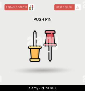 Push pin Simple vector icon. Stock Vector