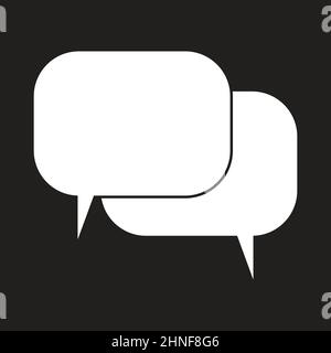 Overlapping speaking bubbles grey white icon Stock Vector