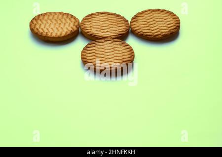 Delicious cookies on a gentle green background Stock Photo