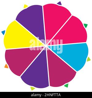 Colorful sacred geometry illustration, icon. Abstract lotus, flower, petal composition - stock vector illustration, clip-art graphics Stock Vector