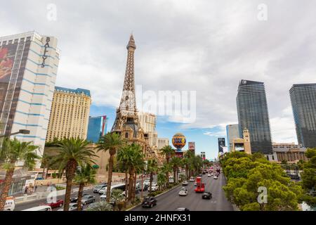 Las Vegas, AUG 5 2015 - Overcast view of the cityscape Stock Photo