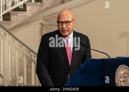 Mayor Eric Adams During A Press Conference At City Hall In Response To ...