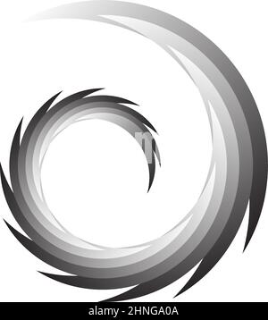 Spiral, swirl, twirl. Rotating segmented circle, circular swoosh circle ...