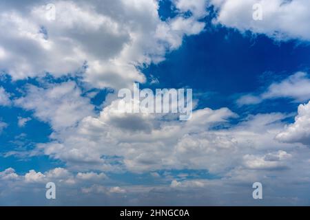 White clouds floating on the blue sky Stock Photo