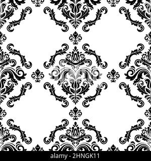 Orient classic pattern. Seamless abstract background with vintage black and white elements. Orient background. Ornament for wallpaper and packaging Stock Photo