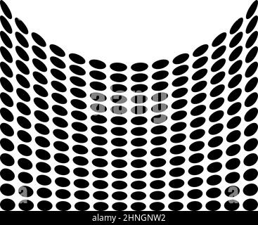 Circle mosaic, grid, mesh with distort, deform effect - stock vector illustration, clip-art graphics Stock Vector