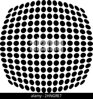 Circle mosaic, grid, mesh with distort, deform effect - stock vector illustration, clip-art graphics Stock Vector