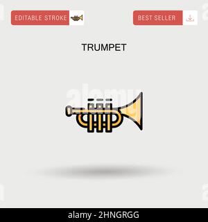 Trumpet Simple vector icon. Stock Vector