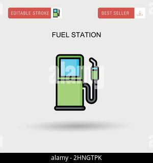 Fuel station Simple vector icon. Stock Vector