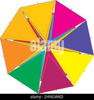 Colorful geometric abstract icon, symbol motif and mandala - stock vector illustration, clip-art graphics Stock Vector