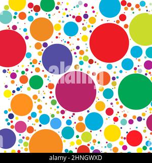 Colorful random, diffuse circles, dots pattern. Scattered speckles, polka dots - stock vector illustration, clip-art graphics Stock Vector