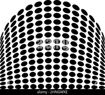 Circle mosaic, grid, mesh with distort, deform effect - stock vector illustration, clip-art graphics Stock Vector