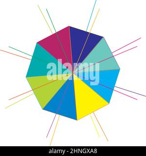 Colorful geometric abstract icon, symbol motif and mandala - stock vector illustration, clip-art graphics Stock Vector