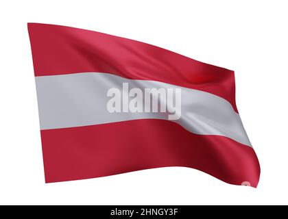 3d illustration flag of Austria . Austrian high resolution flag isolated against white background. 3d rendering Stock Photo