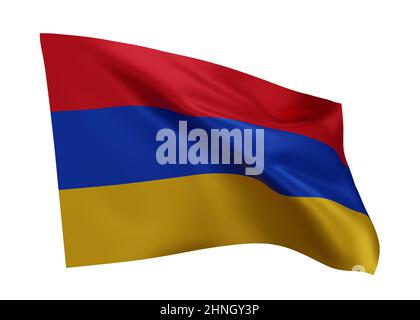 3d illustration flag of Armenia. Armenian high resolution flag isolated against white background. 3d rendering Stock Photo