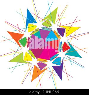 Colorful geometric abstract icon, symbol motif and mandala - stock vector illustration, clip-art graphics Stock Vector
