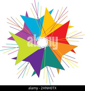 Colorful geometric abstract icon, symbol motif and mandala - stock vector illustration, clip-art graphics Stock Vector