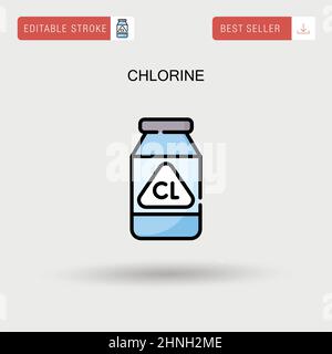 Chlorine Simple vector icon. Stock Vector